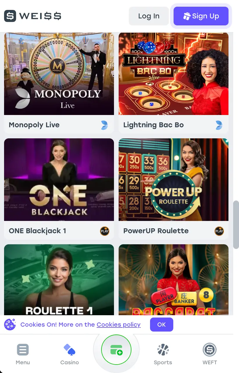 Download Monopoly Live App from WEISS