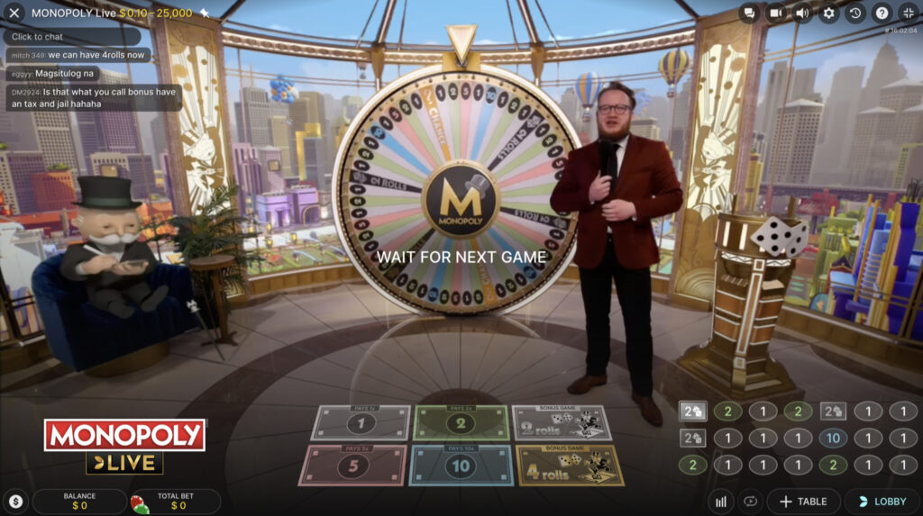 MONOPOLY Live Game play screen